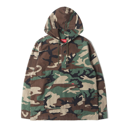 ウッドランドカモ フード付き プルオーバーシャツ(Hooded Ripstop Pullover Shirt)