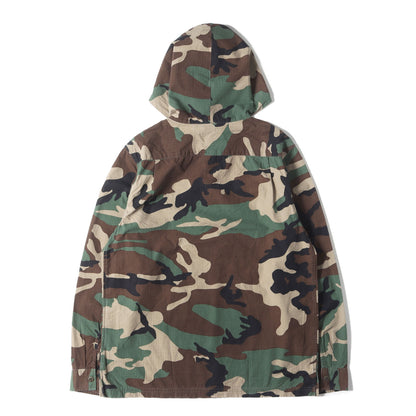 ウッドランドカモ フード付き プルオーバーシャツ(Hooded Ripstop Pullover Shirt)