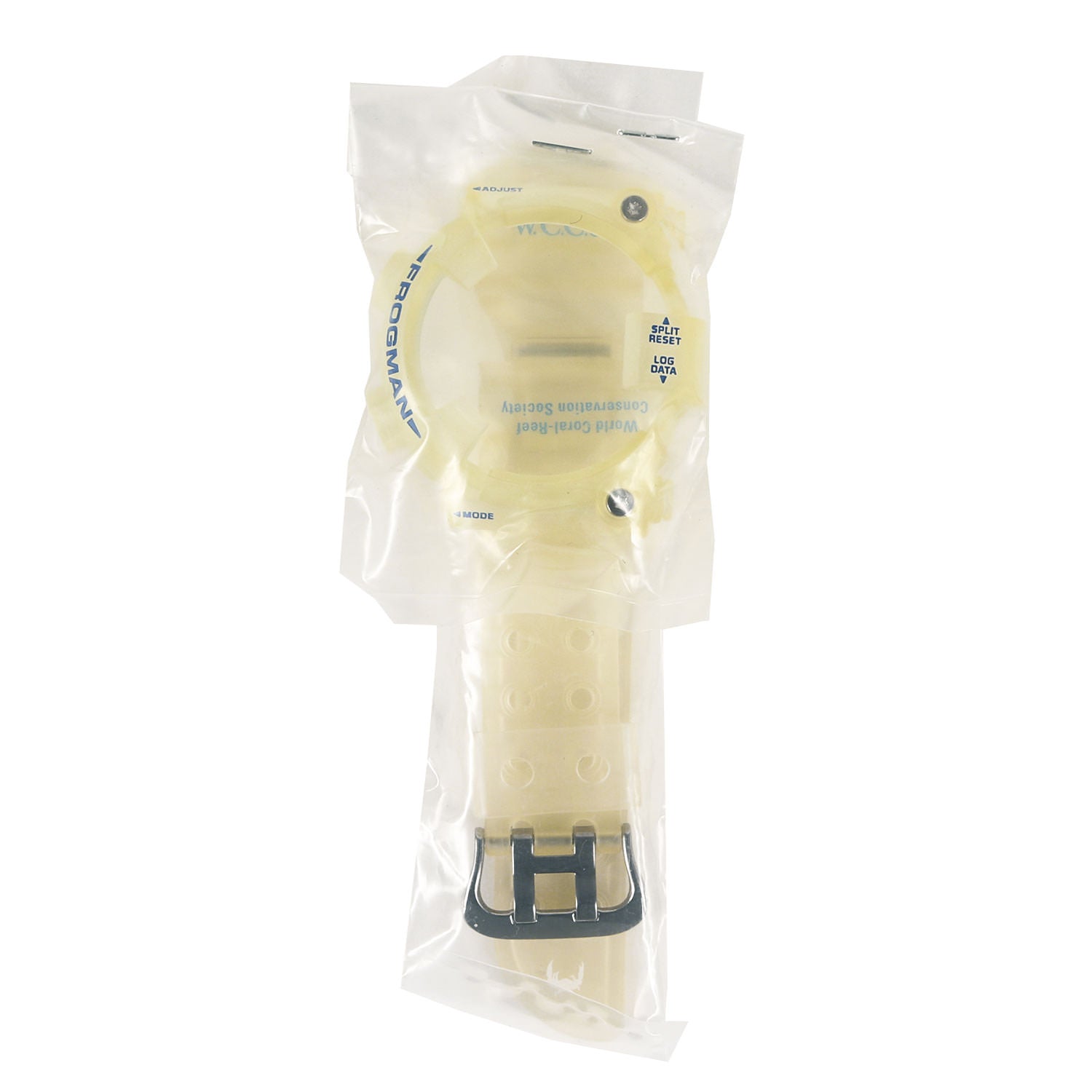 W.C.C.S. フロッグマン専用 クリアベルト、ベゼルセット青文字 WCCS