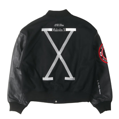25SS ×40 Acres マルコムX 袖レザー バーシティジャケット / スタジャン(Malcolm X Varsity Jacket)