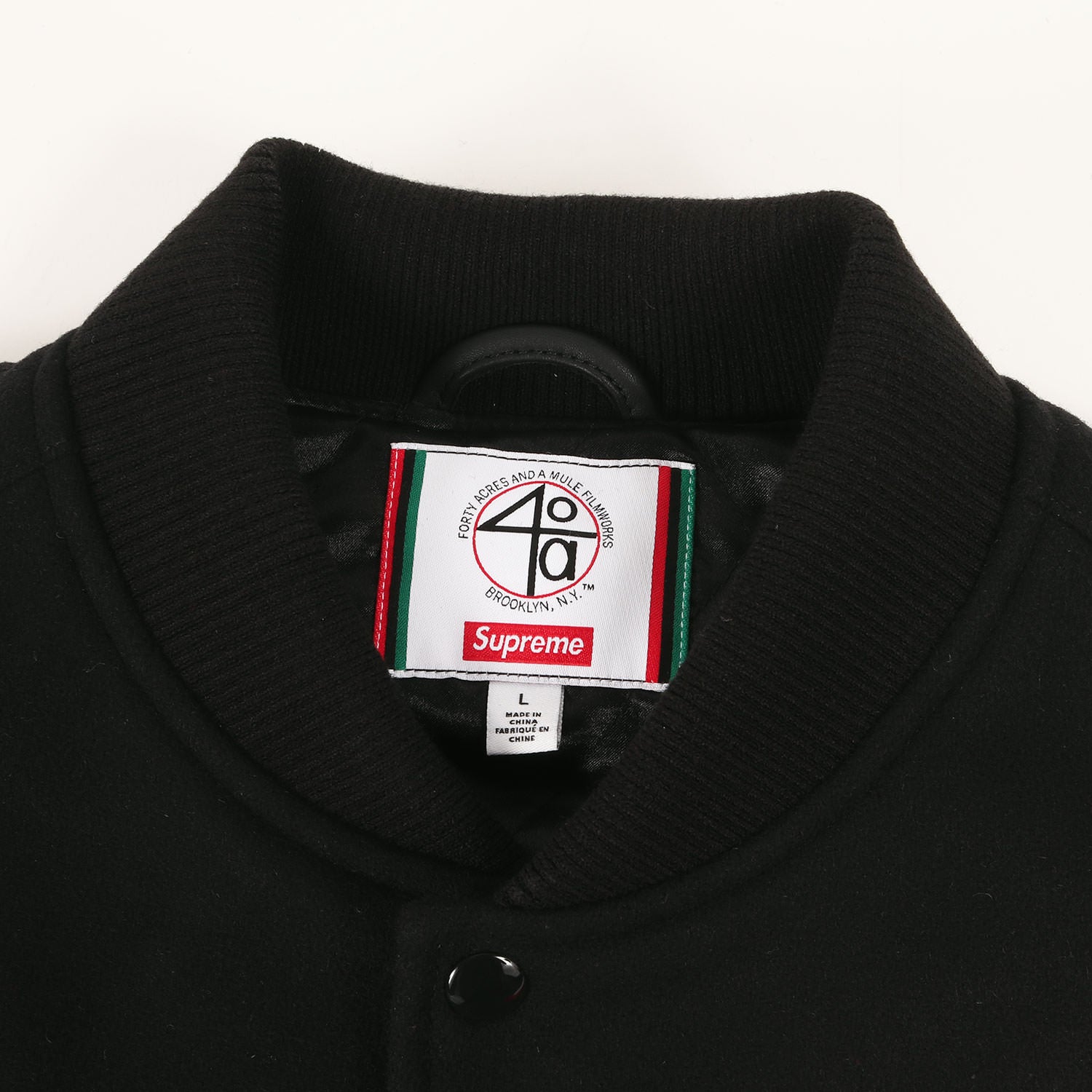 Supreme (シュプリーム) 25SS ×40 Acres マルコムX 袖レザー バー 