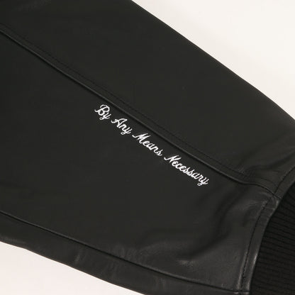 25SS ×40 Acres マルコムX 袖レザー バーシティジャケット / スタジャン(Malcolm X Varsity Jacket)