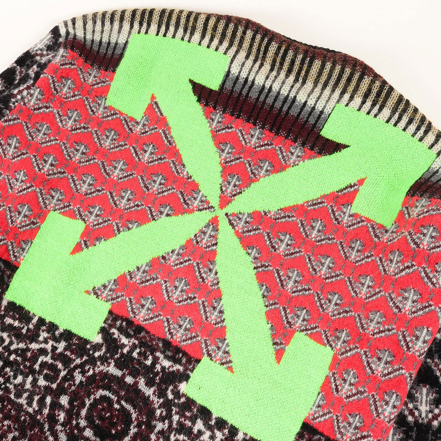 20AW アローマーク 総柄デザイン モヘヤニット セーター