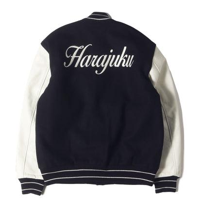 24AW 初売り 原宿限定 袖レザー メルトン スタジャン(VARSITY JACKET)