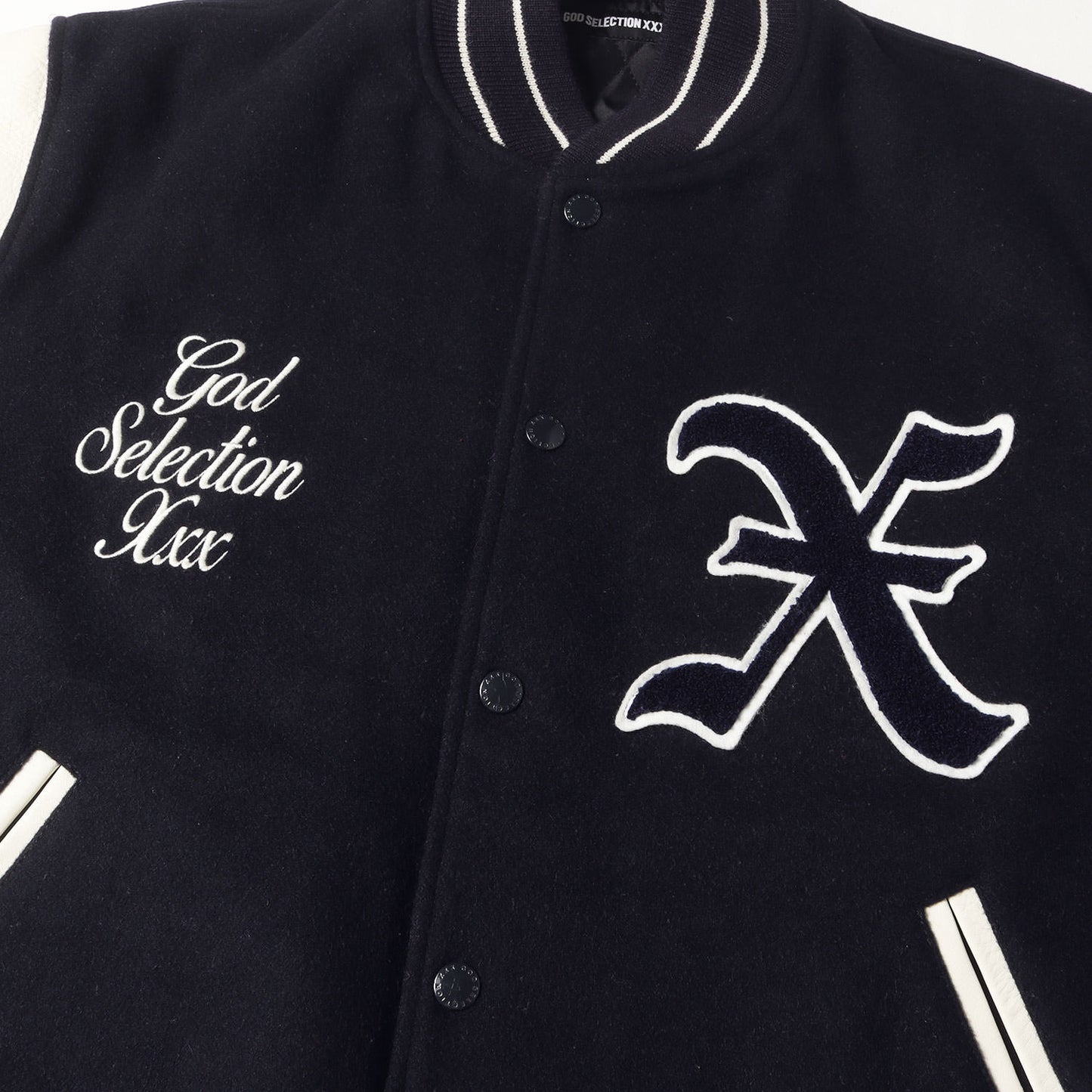 24AW 初売り 原宿限定 袖レザー メルトン スタジャン(VARSITY JACKET)