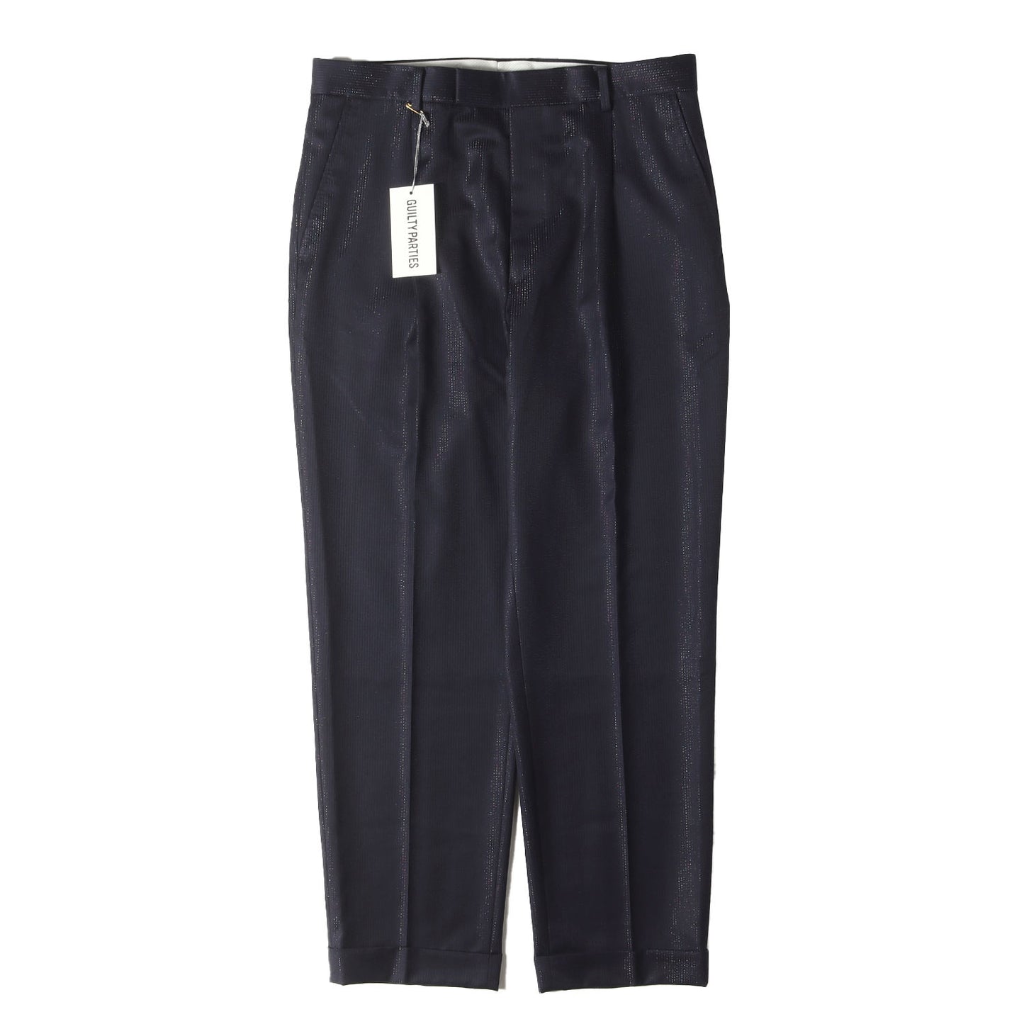 22SS ×DORMEUIL ラメ ストライプ プリーツ スラックスパンツ(PLEATED TROUSERS)