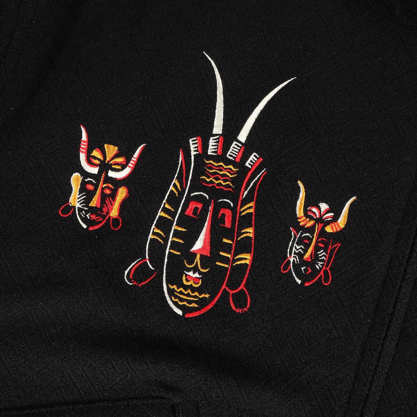 民族刺繍 メルトンウール バーシティジャケット(MELTON VARSITY JKT )