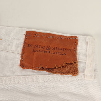 クラッシュリペア加工 スリム ホワイト デニムパンツ