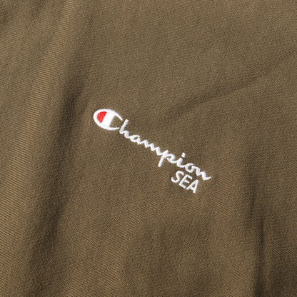 24SS ×Champion リバースウィーブ ハーフジップ 半袖スウェット