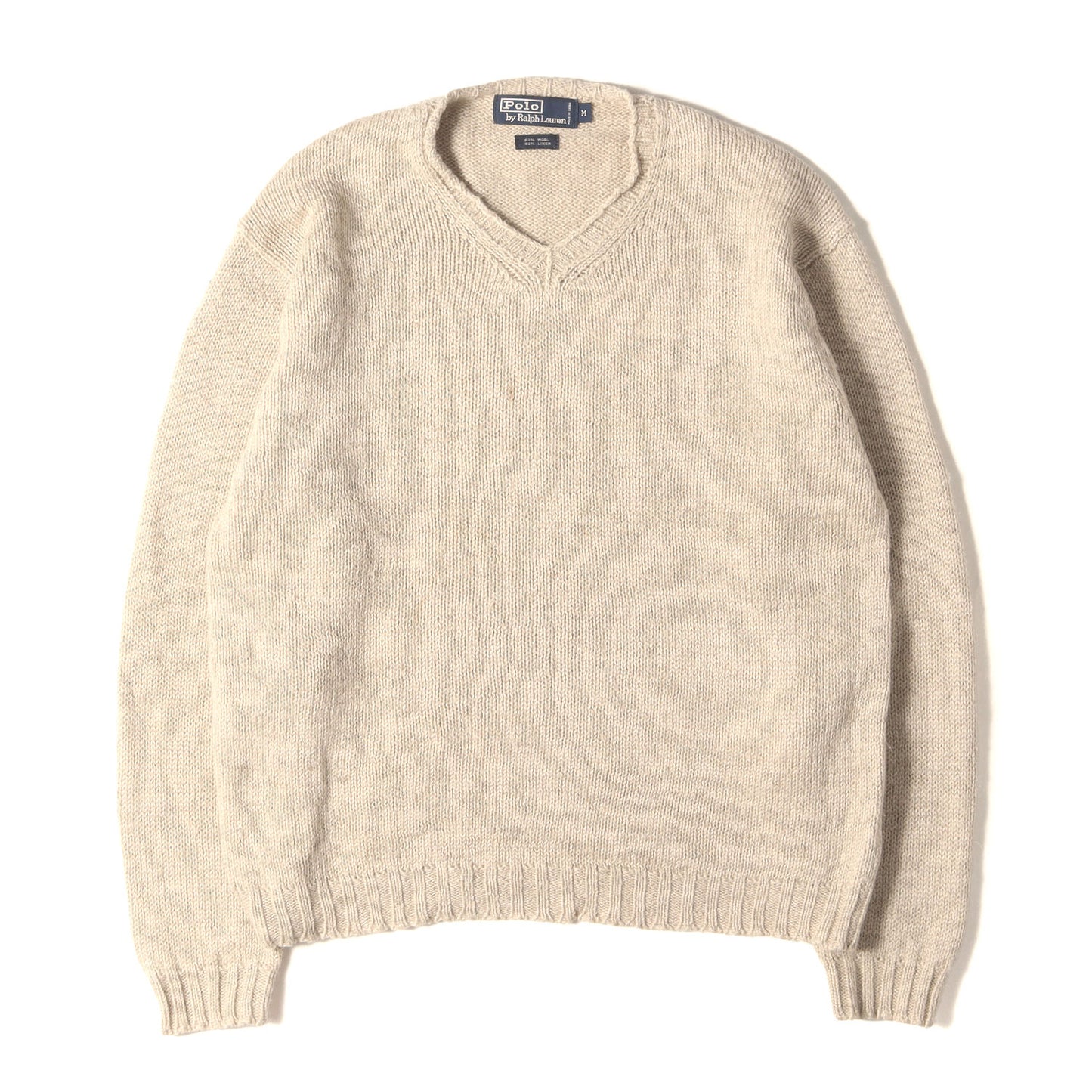 [ポニーなし] 00s ウール/リネン Vネック ニット