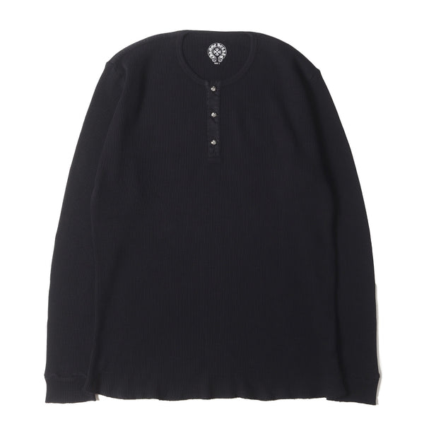 希少 クロムハーツ サーマル ロングTシャツ クロスボール ボタン L