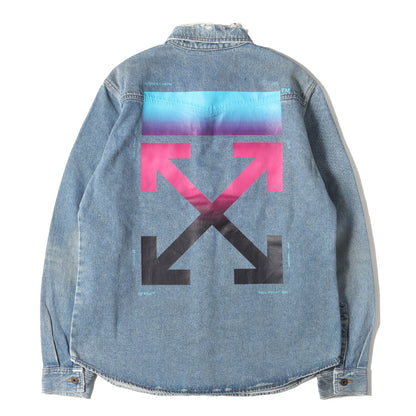 ヴィンテージ加工 グラデーションアロー デニムシャツ(GRADIENT ARROW VINTAGE DENIM SHIRT)