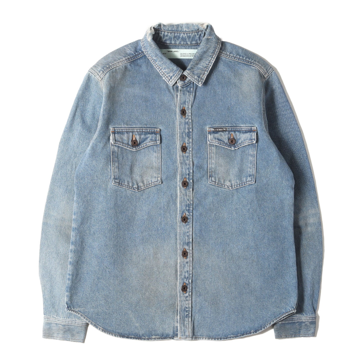 ヴィンテージ加工 グラデーションアロー デニムシャツ(GRADIENT ARROW VINTAGE DENIM SHIRT)