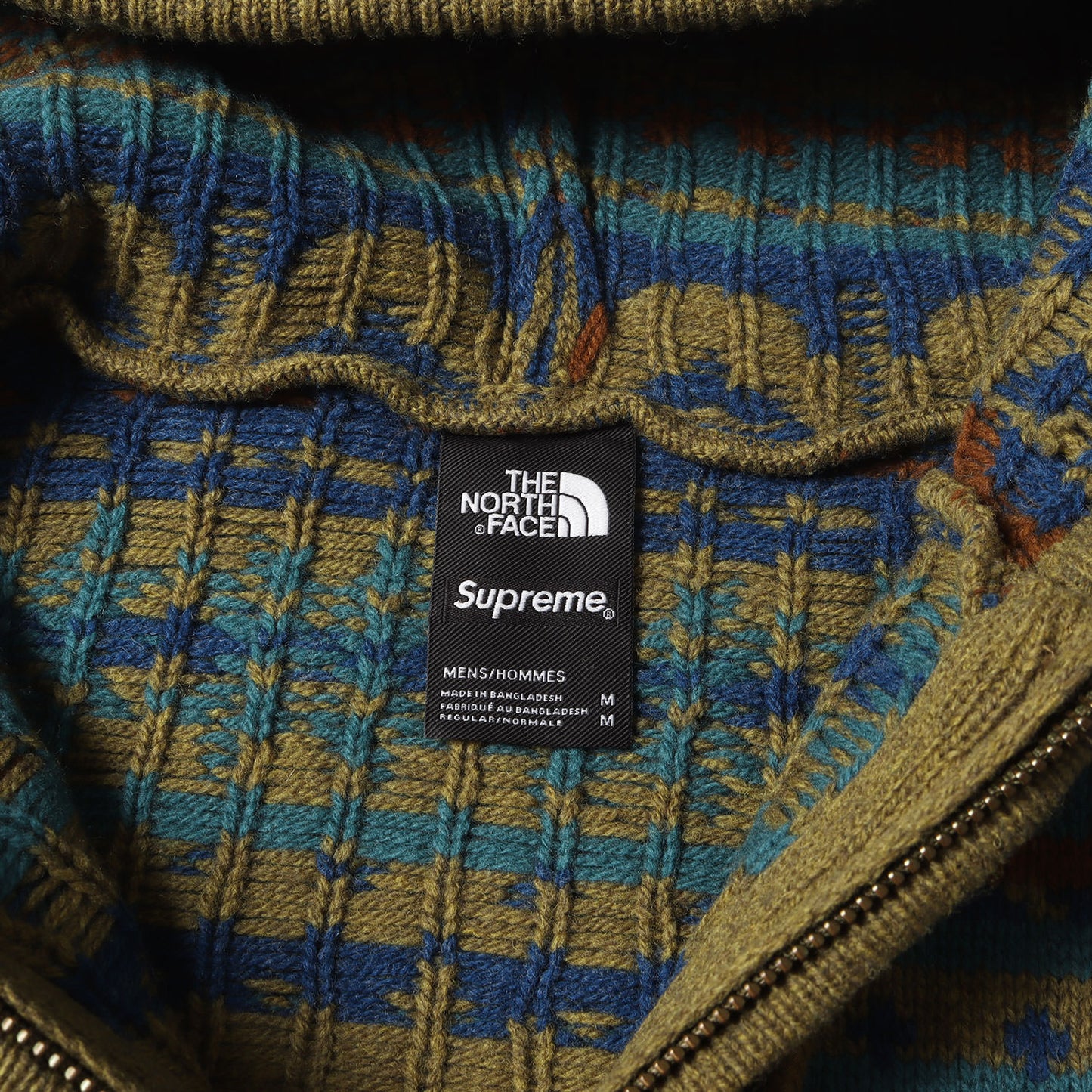 22AW ×THE NORTH FACE ノルディック柄 ジップ ウールニット セーター(Zip Up Hooded Sweater)
