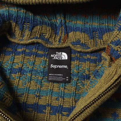 22AW ×THE NORTH FACE ノルディック柄 ジップ ウールニット セーター(Zip Up Hooded Sweater)