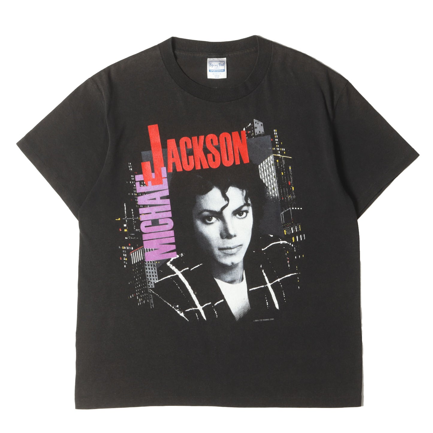 80s Michael Jackson BAD TOUR 88 Tシャツ(Spring Fordボディ / USA製)