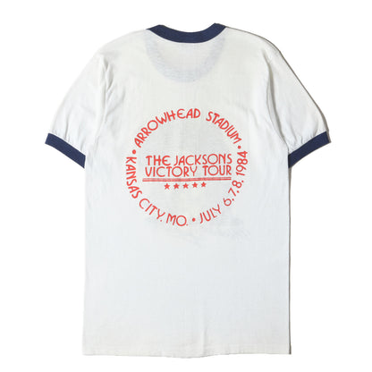80s Michael Jackson / The Jacksons VICTORY TOUR 1984 リンガーTシャツ(Stedmanボディ / USA製)