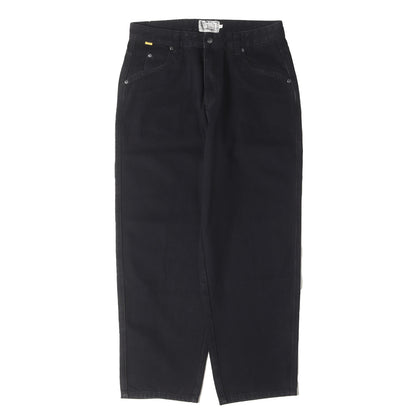 バギー テーパード ブラックデニムパンツ