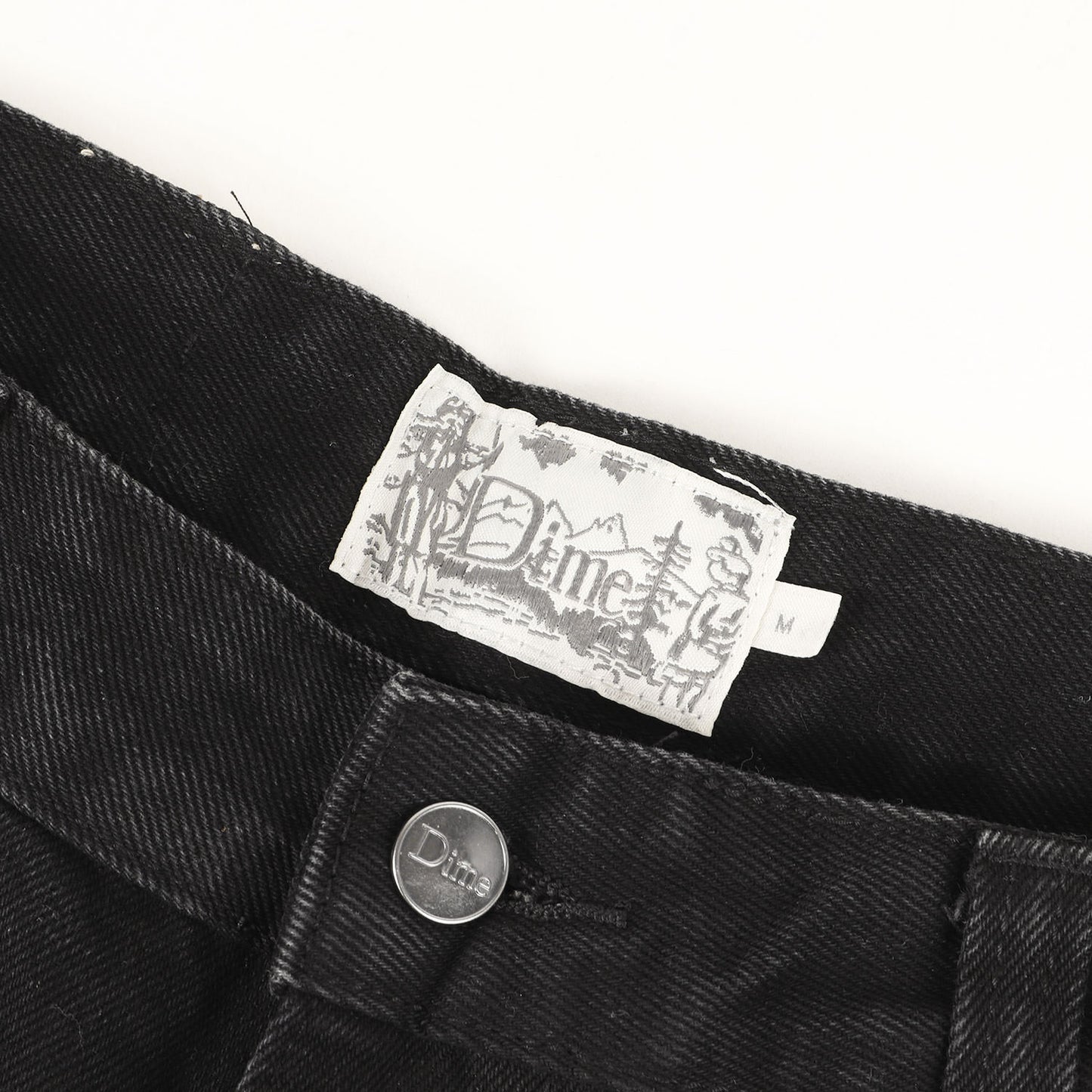 バギー テーパード ブラックデニムパンツ