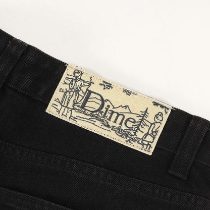 バギー テーパード ブラックデニムパンツ