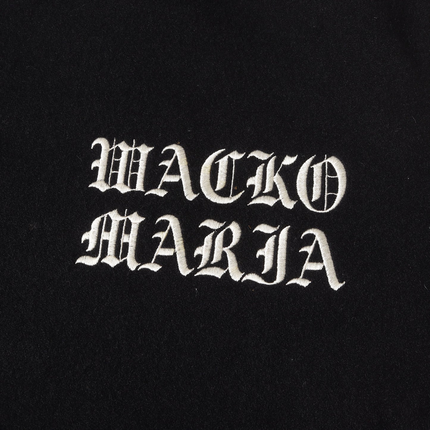 23AW ロゴ刺繍 袖レザー メルトン バーシティジャケット / スタジャン(LEATHER VARSITY JACKET)