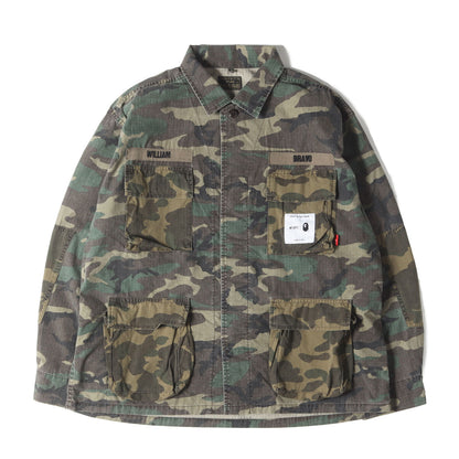 ×A BATHING APE 1stカモ コンビ ミリタリー シャツジャケット(JUNGLE L/S)