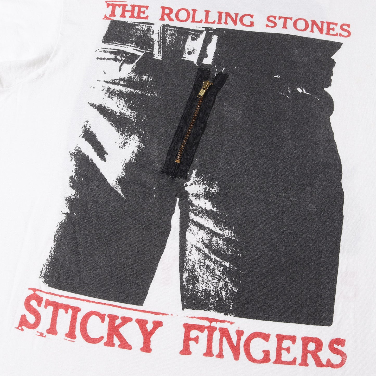 90s The Rolling Stones Sticky Fingers ジップ付き Tシャツ(Hanesボディ)