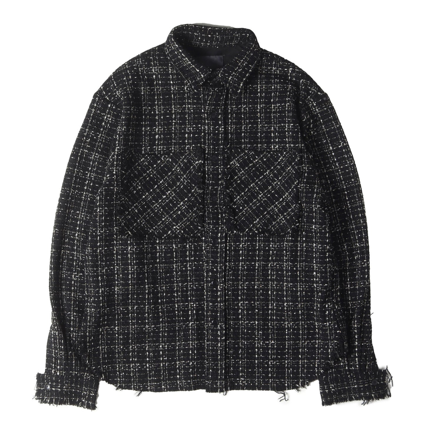 ラメツイード オーバーサイズ 切りっぱなしシャツ