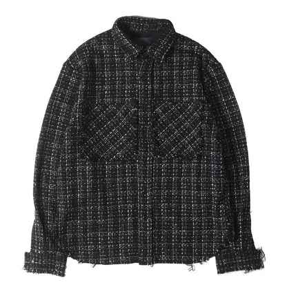 ラメツイード オーバーサイズ 切りっぱなしシャツ