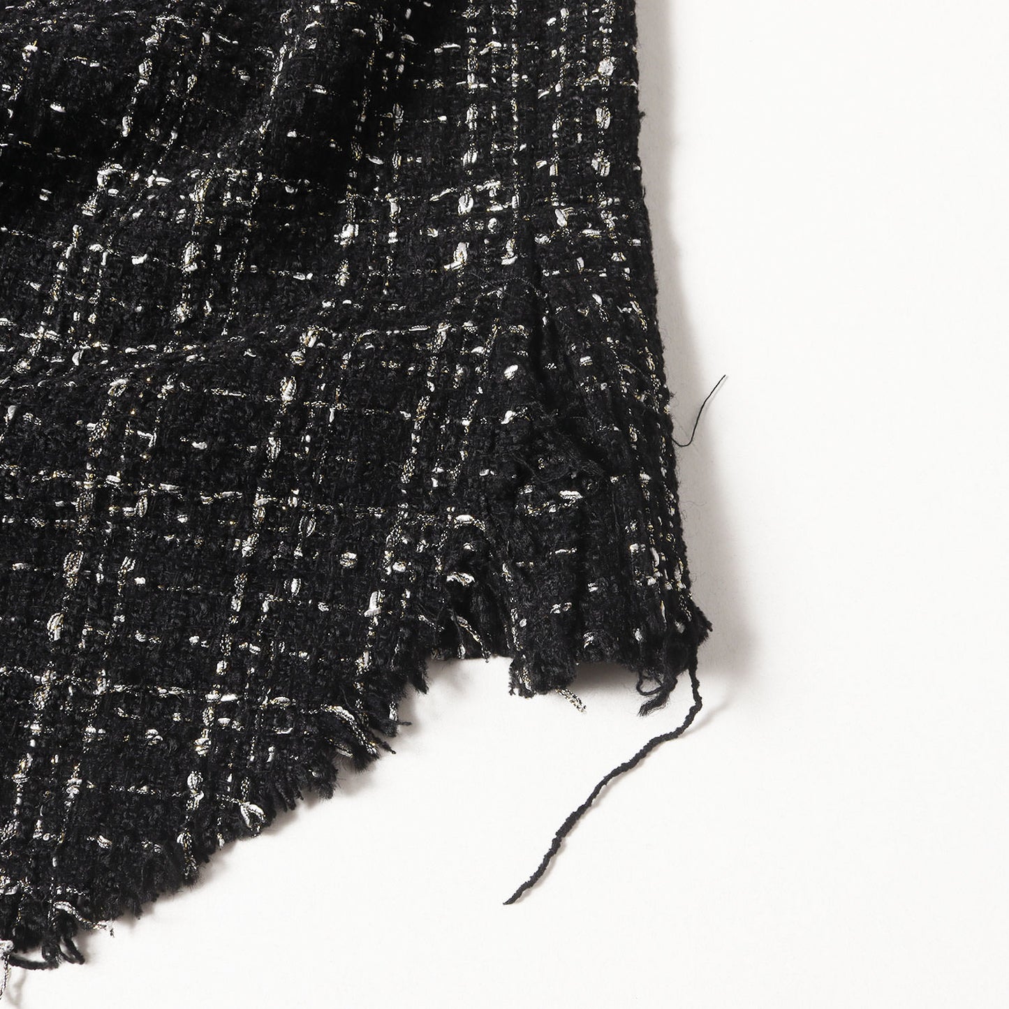 ラメツイード オーバーサイズ 切りっぱなしシャツ