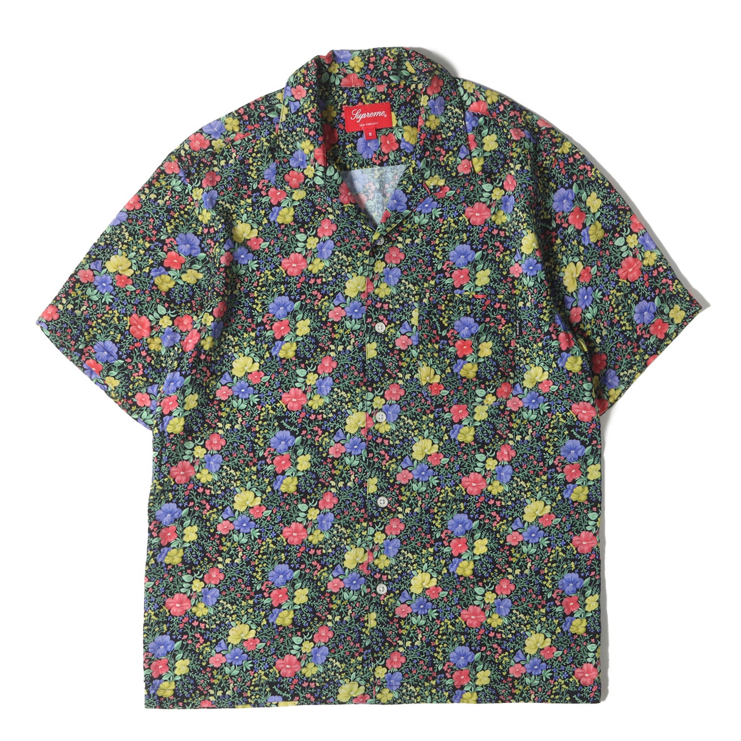 ミニフローラル柄 オープンカラー レーヨン 半袖シャツ(Mini Floral Rayon S/S Shirt)