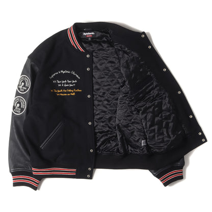 24AW ×HYSTERIC GLAMOUR 袖レザー メルトン バーシティジャケット / スタジャン(Varsity Jacket)