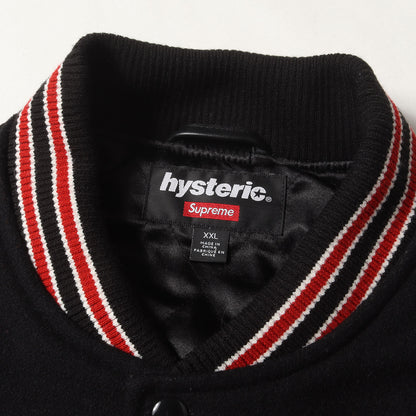 24AW ×HYSTERIC GLAMOUR 袖レザー メルトン バーシティジャケット / スタジャン(Varsity Jacket)