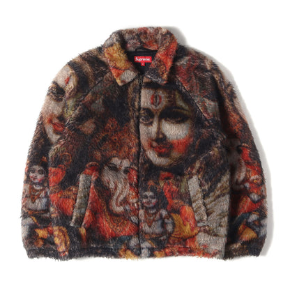 ガネーシャ 総柄 フェイクファージャケット(Ganesh Faux Fur Jacket)