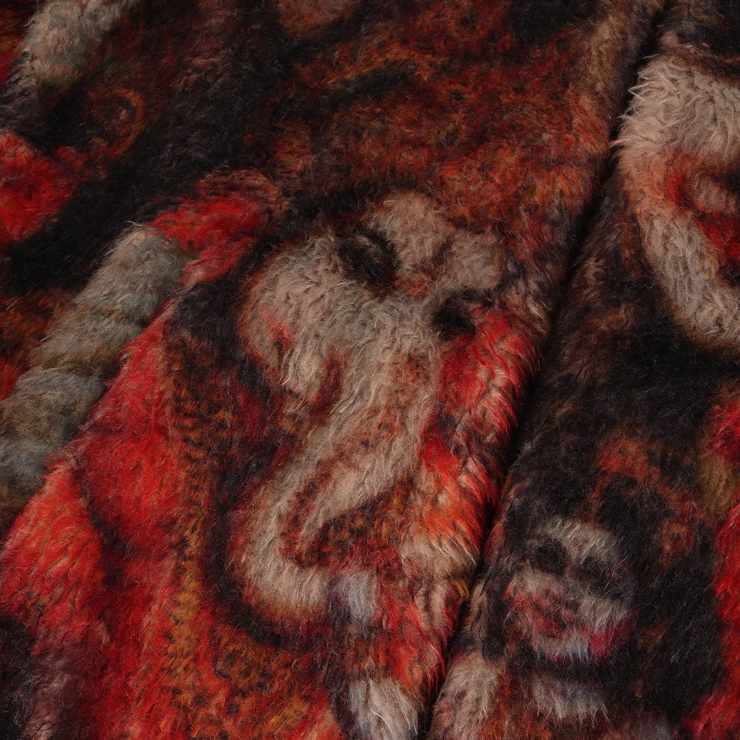 ガネーシャ 総柄 フェイクファージャケット(Ganesh Faux Fur Jacket)