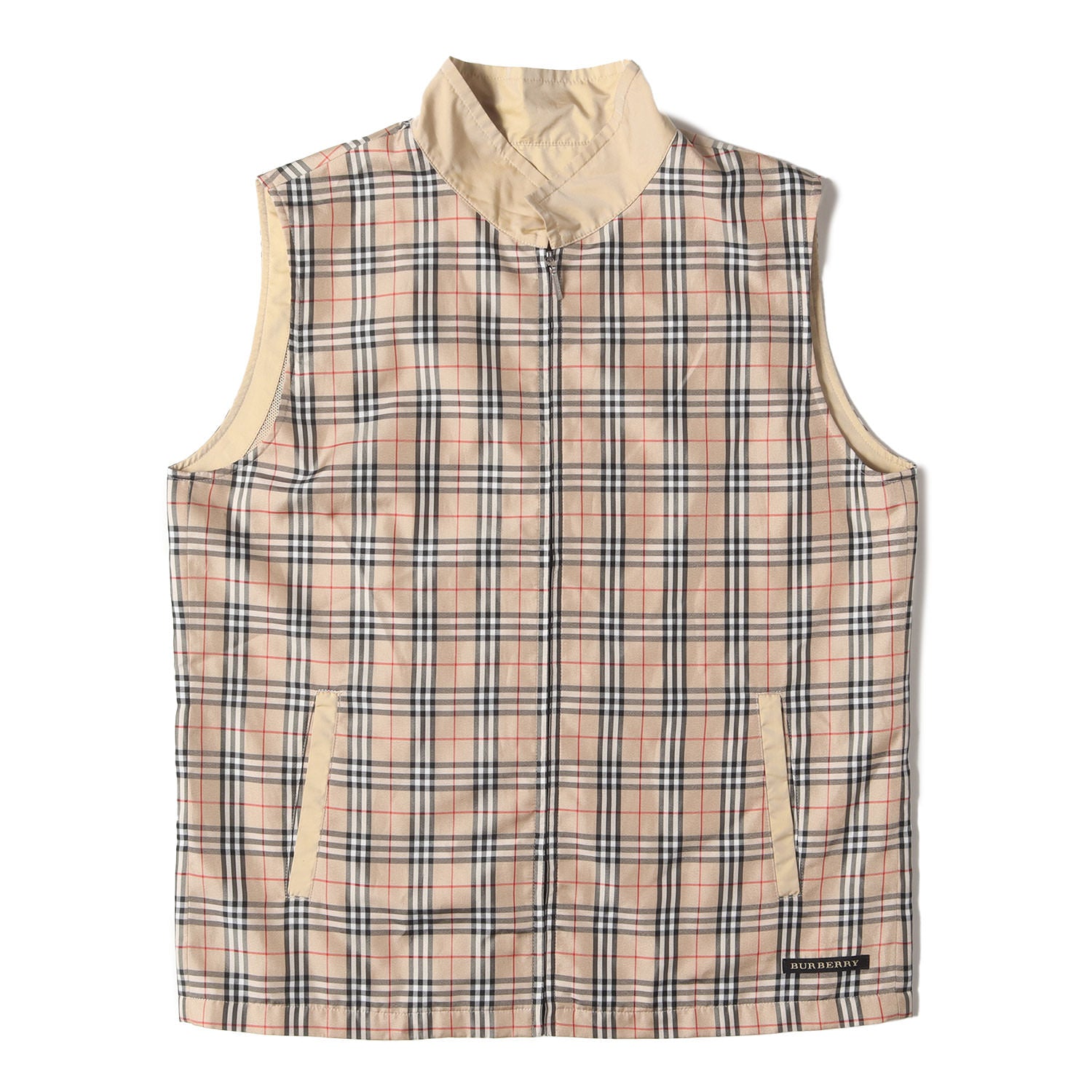 美品 BURBERRY GOLF ノバチェック ベスト ジップアップ M BURBERRY (バーバリー) BURBERRY GOLF ノバチェック ジップ ベスト