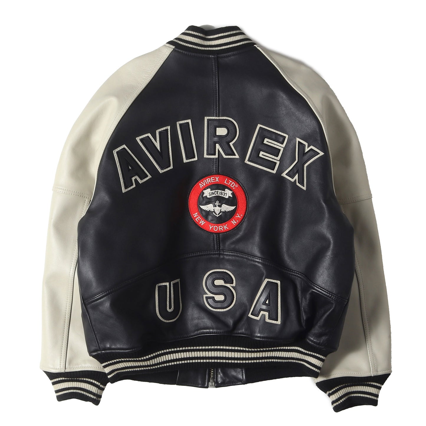 バックロゴパッチ オールレザー フルジップ スタジャン