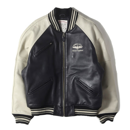 バックロゴパッチ オールレザー フルジップ スタジャン