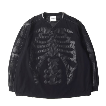 24SS ボーンデザイン Vネック フットボールシャツ(back gusset sleeve v-neck football shirt. bone type01)