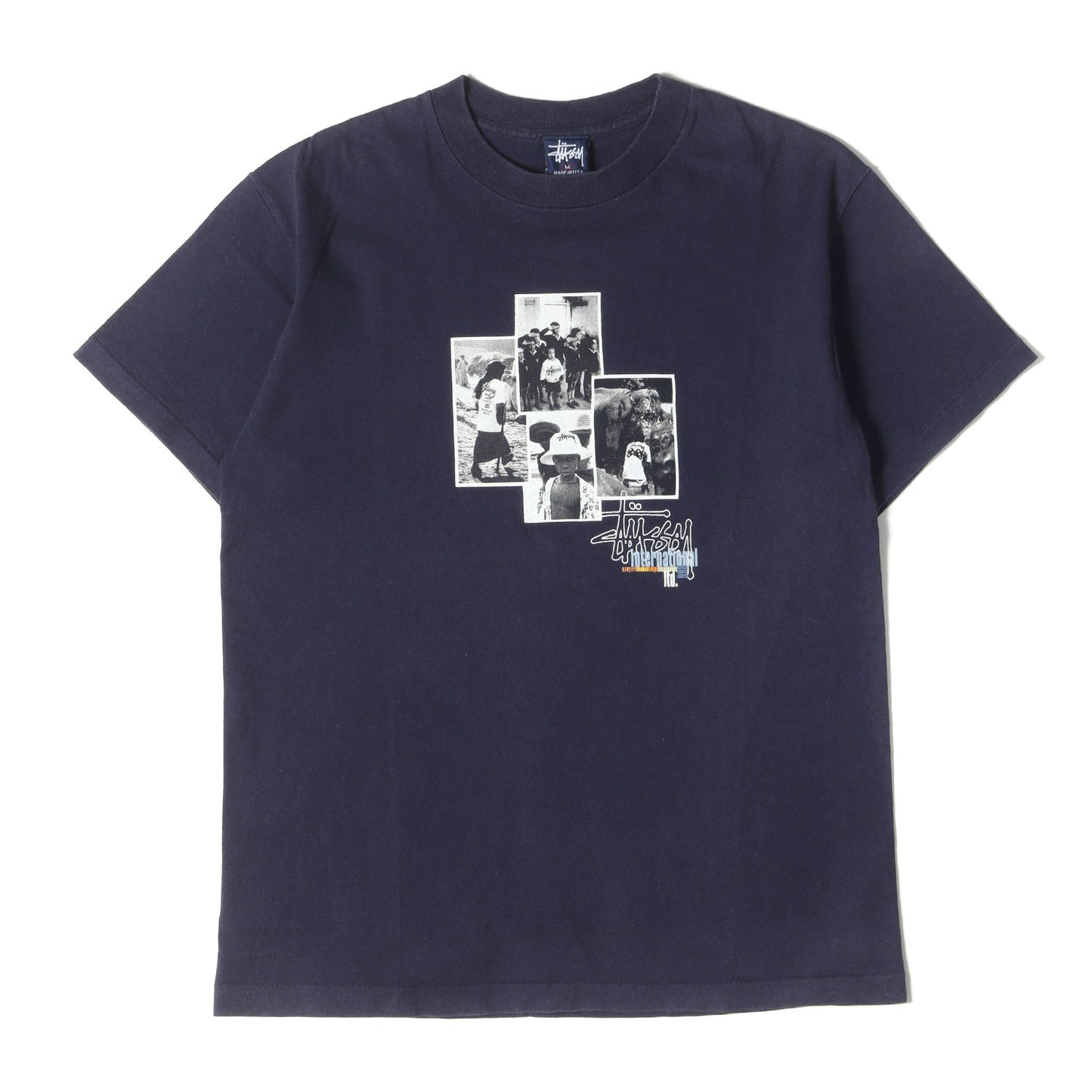 90s OLD STUSSY 紺タグ オールドフォト Tシャツ(USA製)