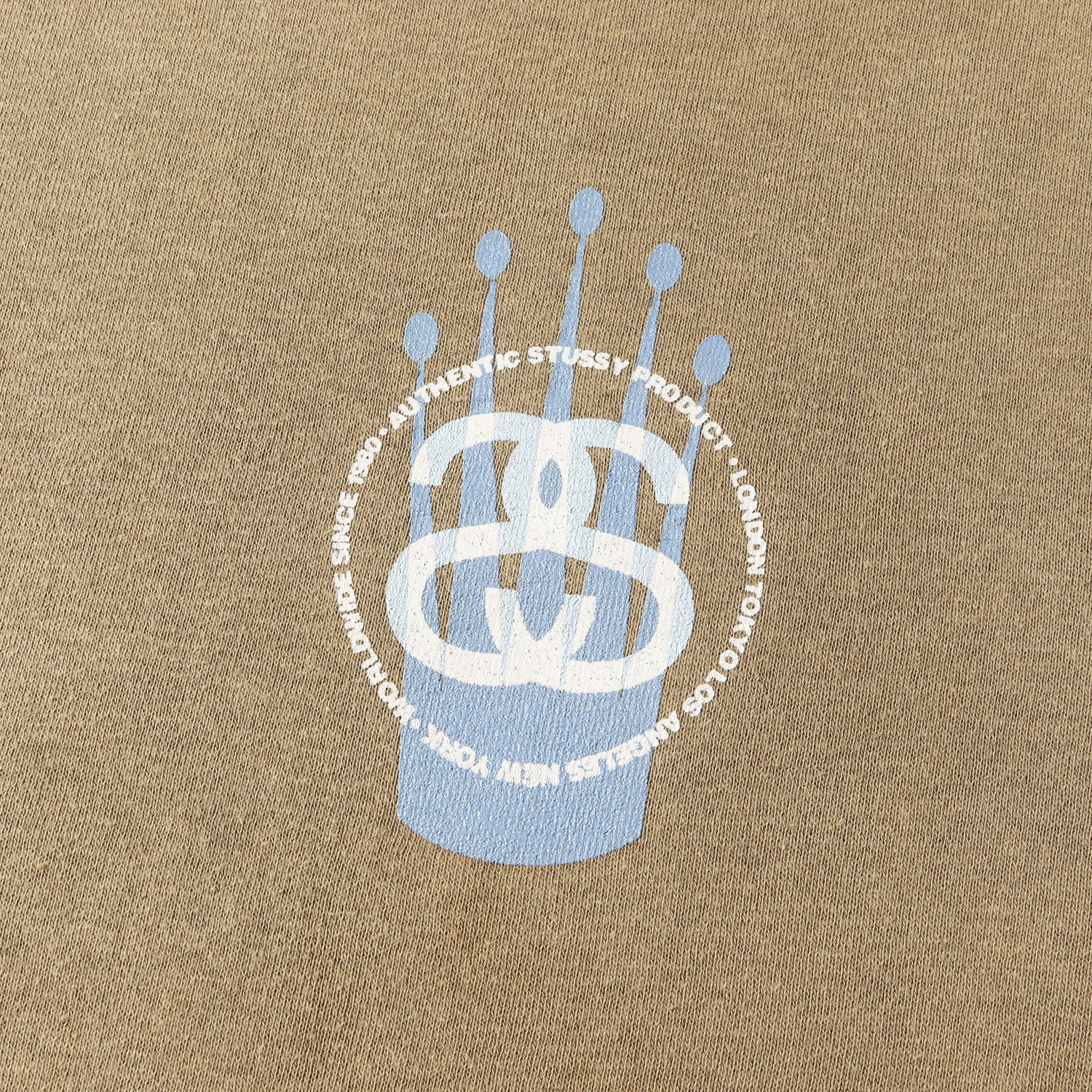 90s Stüssy スウェット Lサイズ クリーム色 ステューシー　刺繍 90s OLD STUSSY 紺タグ SSリンクロゴ スウェット - ブランド古着