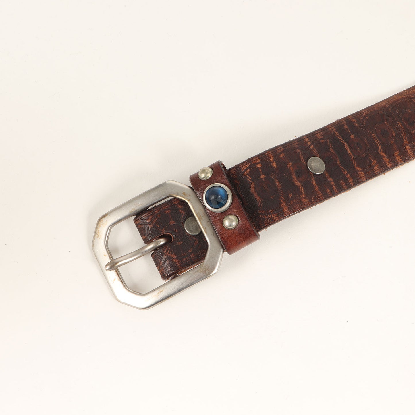 ヴィンテージ加工 スタッズ レザー ベルト