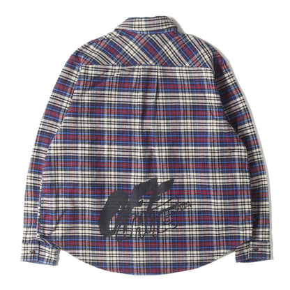 スプレーロゴ オーバーサイズ チェックネルシャツ(Logo Print Flannel Check Shirt)