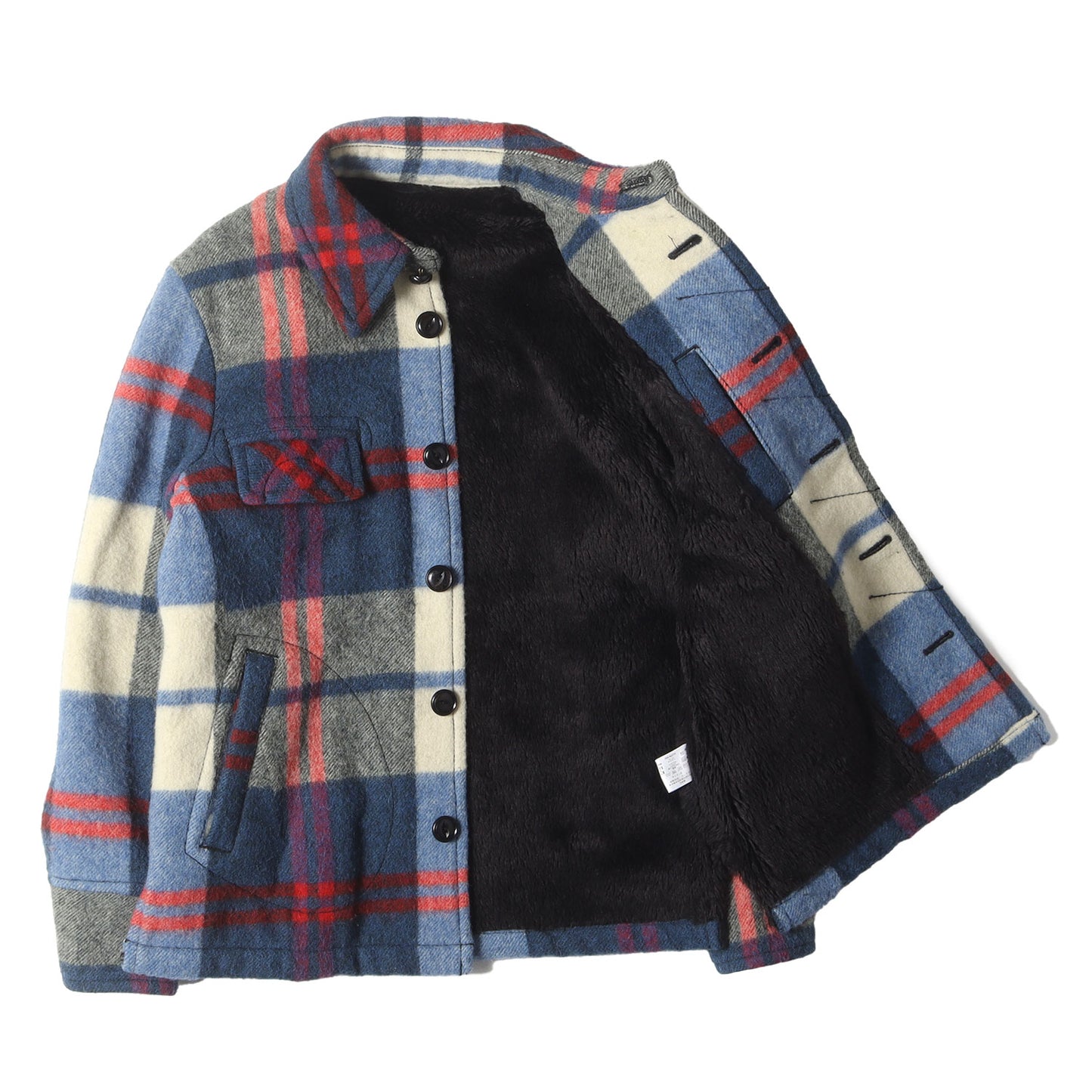 08AW ポートランド期 CPO チェック ウール ボア ジャケット