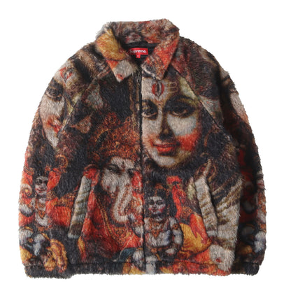 ガネーシャ 総柄 フェイクファージャケット(Ganesh Faux Fur Jacket)