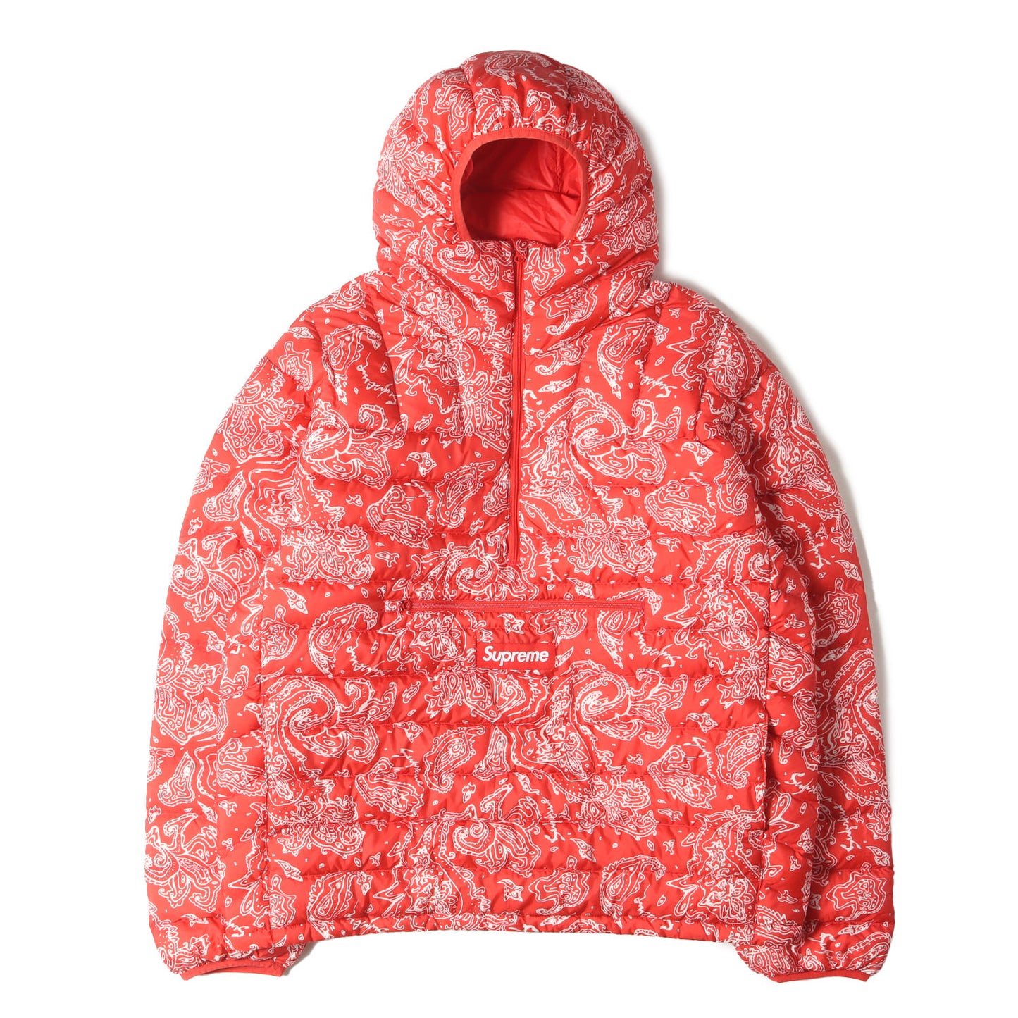22AW ペイズリー柄 ハーフジップ プルオーバー ダウンジャケット(Micro Down Half Zip Hooded Pullover)
