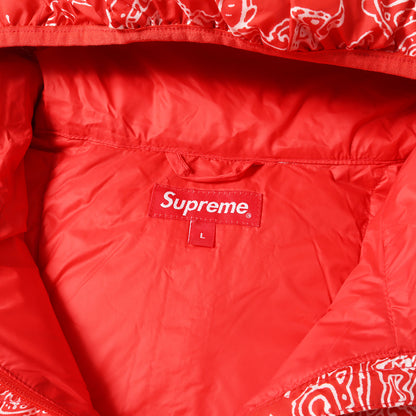 22AW ペイズリー柄 ハーフジップ プルオーバー ダウンジャケット(Micro Down Half Zip Hooded Pullover)
