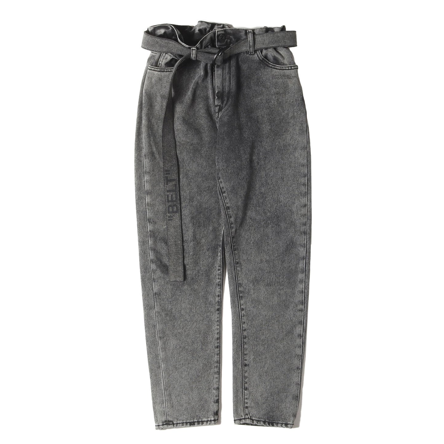 20SS ベルト付き 製品加工 スリム イージー デニムパンツ