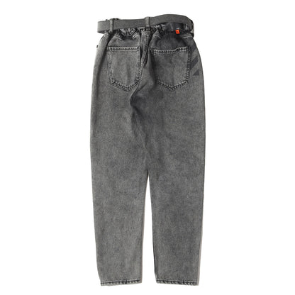 20SS ベルト付き 製品加工 スリム イージー デニムパンツ