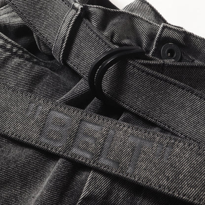 20SS ベルト付き 製品加工 スリム イージー デニムパンツ